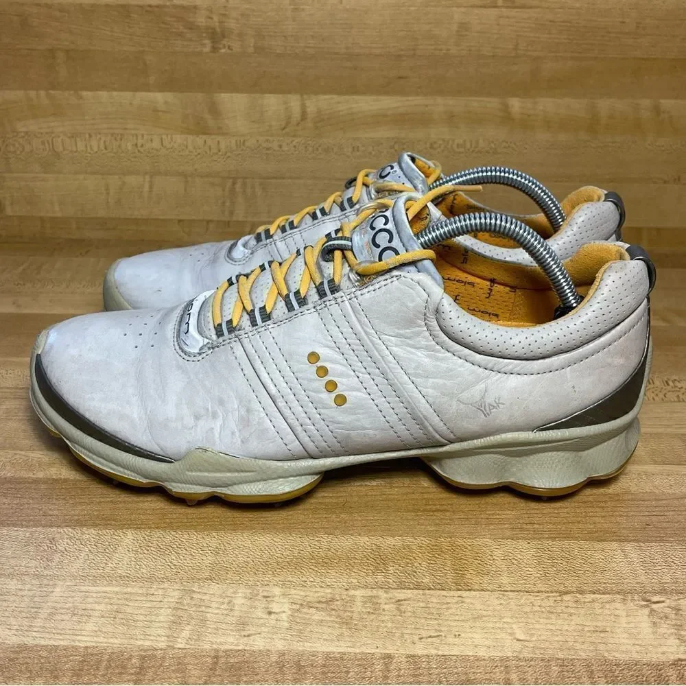 Ecco Biom Natural Motion Gray Yak Leather Spike Golf Shoes US 9 EU 43C Men's